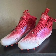 Under Armour UA Spotlight Lux Red and White Football Cleats for Football
