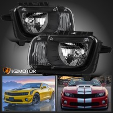 Fits 2010-2013 Chevy Camaro Black Halogen Headlights Head Lamps Leftright Pair Fits 2010-2013 Chevy Camaro Black Halogen Headlights Head Lamps Leftright Pair