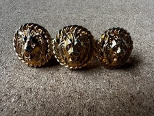 French Lion Head Gold Metal Hair Barrette Vintage Hair Accessory Made in France