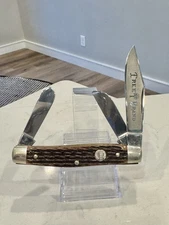 VINTAGE BOKER TREE BRAND SOLINGEN GERMANY BROWN BONE JUMBO STOCKMAN KNIFE 24931