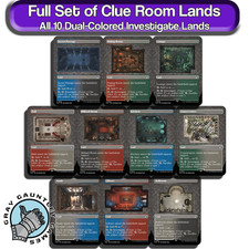 Juego completo Clue Rooms Magic The Gathering Dual Lands las 10 grapas Magic Commander EDH Mana lote [