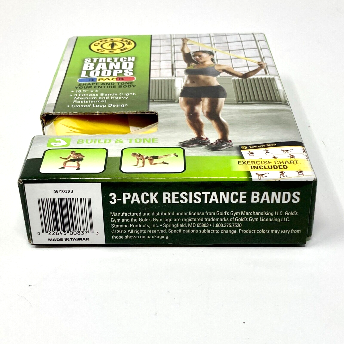 Golds Gym 3 Pack Stretch Resistant Band Closed Loops 3