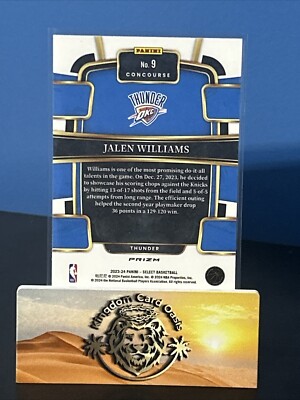 💥2023-24 Panini Select JALEN WILLIAMS SSP #9 Concourse TIGER