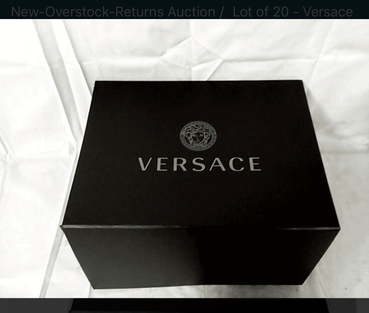 Versace HUGE 26” x 19” x5” Empty Black GIFT BOX Logo -Sturdy -Magnetic Close