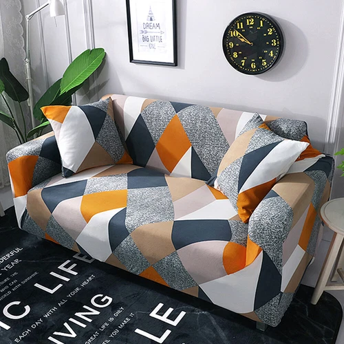 Printed Slipcover Sofa Covers Spandex Stretch Couch Cover Furniture Protector - Picture 54 of 89