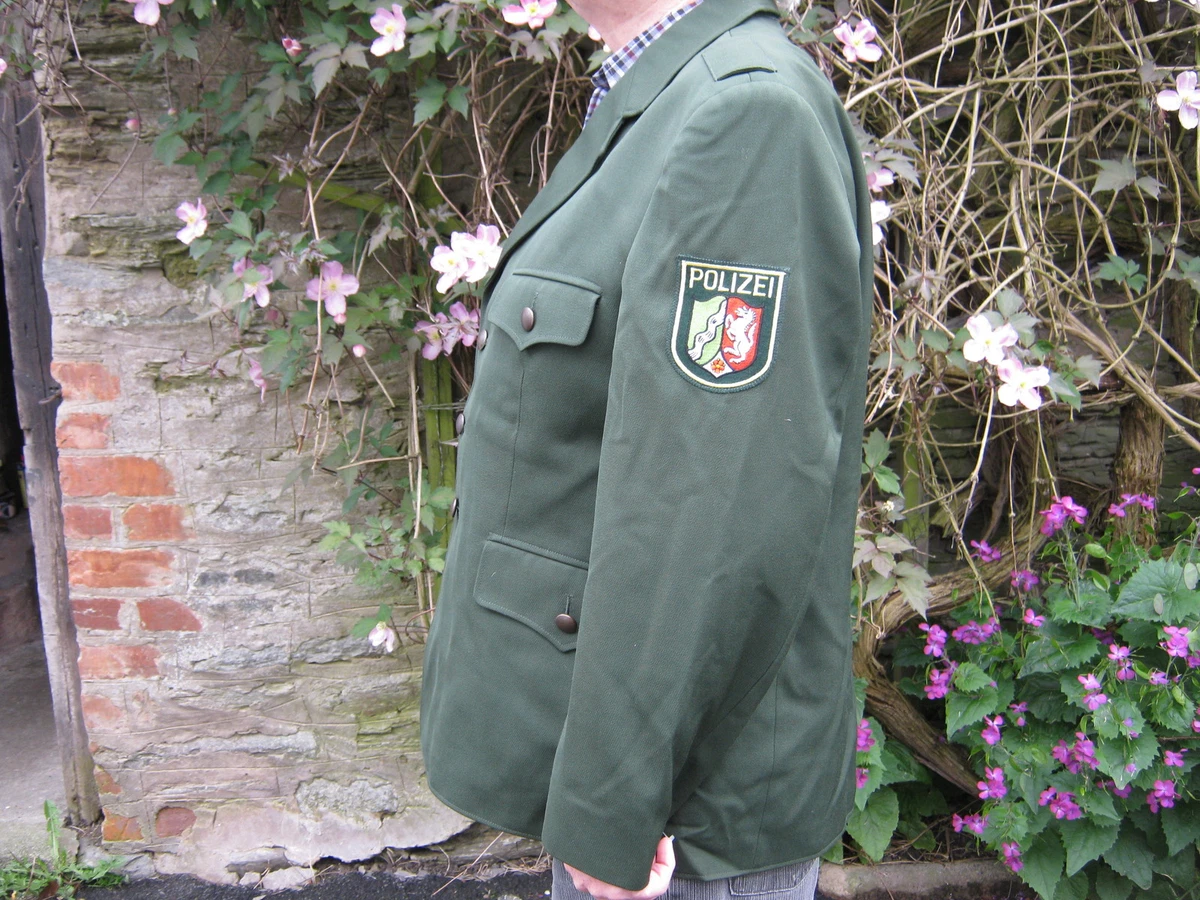 German Police Dress Jacket Green Polizei Lined Coat Suit Blazer Army Surplus