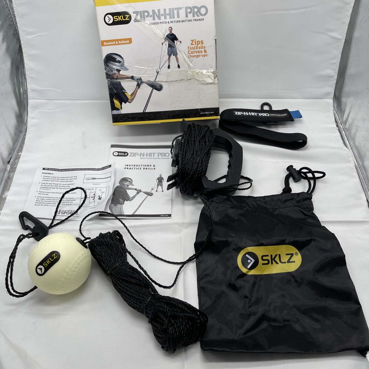 SKLZ Zip-N-Hit Pro Baseball Softball Guided Pitch Return Batting