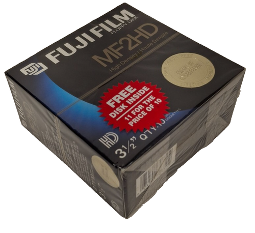 Fuji Film Pack of 11 Floppy Disks MF2HD 3.5" Fujifilm Brand New Sealed - Photo 4/4
