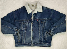 VTG Levis Denim Sherpa Lined Trucker Jacket Size L Made in USA
