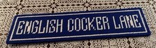 Handmade Needlepoint Street Sign ENGLISH COCKER LANE Spaniel Dog Lover Gift