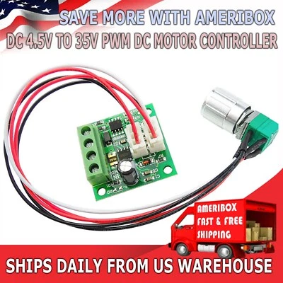 AMERIBOX 6V 12V 2A 30W DC Motor Speed Controller PWM Adjustable Variable Driver Switch
