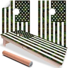 American Flag Military Camouflage Cornhole Board Wraps and Decals Vinyl Sticker
