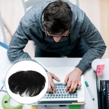 Men Wig Lifelike Male Overhead Block Seamless Bald Patch Hair Male Wig Piece