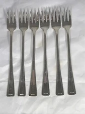 SET OF 6 STERLING SILVER R.WALLACE SONS CABOT SEAFOOD COCKTAIL FORKS NO MONO