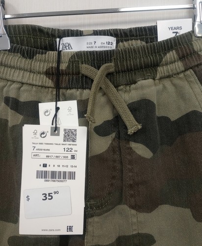 BNWT Zara Camouflage Camo Flap Pocket Cargo Pants size - 7 /CH34/12 - Picture 3 of 4