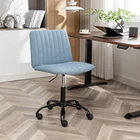 Fabric Swivel Home Office Chair Armless Rolling Desk Chair Height Adjustable
