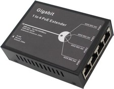 Gigabit POE Extender 60W RJ45 4 Port injector Splitter Repeater Ethernet Switch