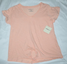 NWT Women's M the sweatshirt project v-neck cotton tee shirt ties at front N73
