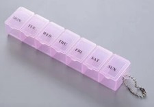 NWT Travel Portable Pink Medicine Pill Box Case Holder Storage Organizer 7 Day