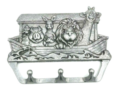 Noah's Ark Key Holder Cap Jacket Rack Wall Mounted Giraffe Rabbit Lion Christian