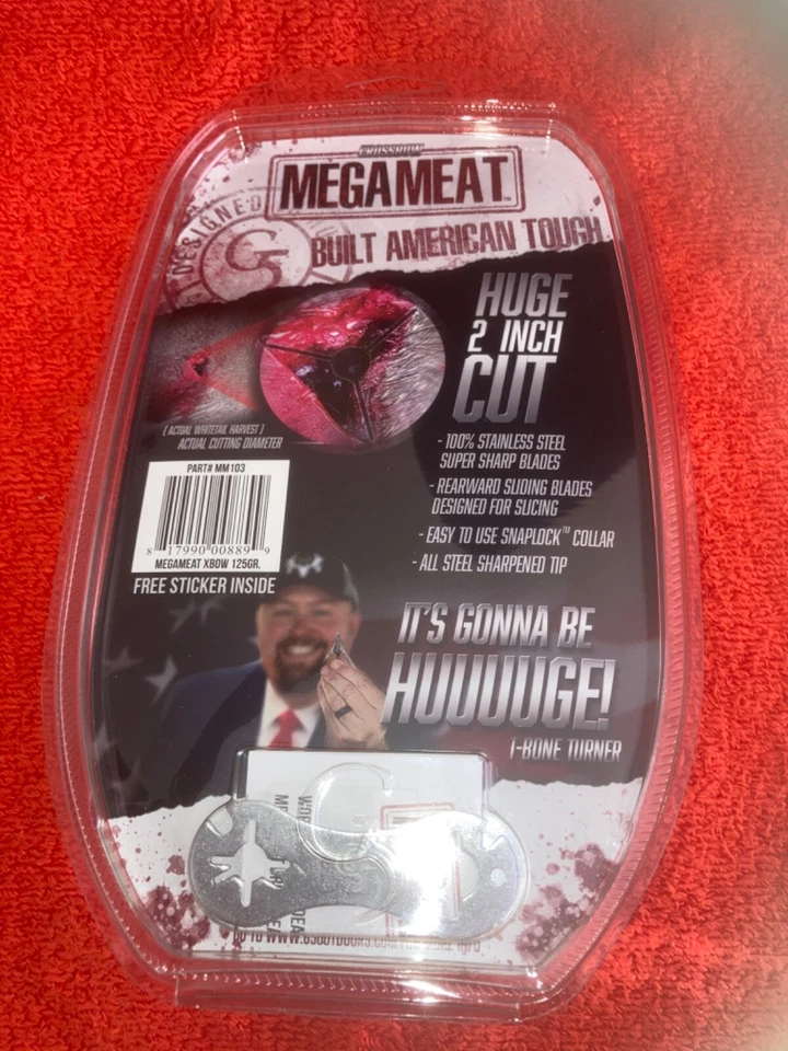 G5 MegaMeat 3Pk, 3 Hojas, 125gr, Ballesta Mecánica Cabeza Ancha *ENORME CORTE DE 2 PULGADAS* Foto 2 de 2
