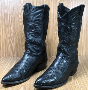 mens black snakeskin cowboy boots
