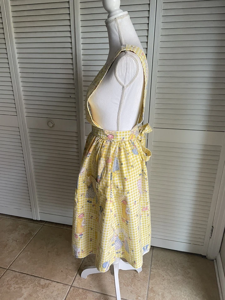 Vestido midi vintage años 70 delantal delantal talla abierta Holly Hobbie Foto 4 de 4