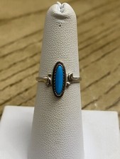Wheeler Mfg. Vintage Navajo Inspired 925 Sterling Turquoise Stone Ring Sz 6