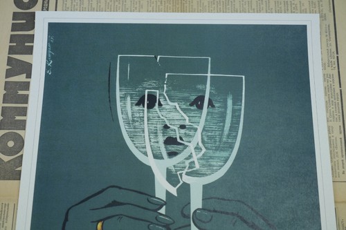 Soviet Russian Anti-alcohol Poster Print DON'T DRINK IF YOU WANT HEALTHY CHILD - Picture 2 of 7