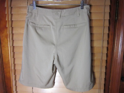 Champion Flat Front Polyester Short Pants Men's 30 Beige Khaki Pockets EUC