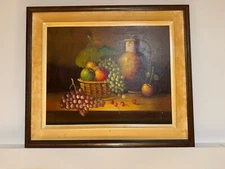 Oil on Canvas / Antique Oil on Canvas Still Life-signed