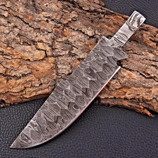 HAND FORGED DAMASCUS STEEL BLADE BLANK HUNTING BOWIE KNIFE 2858