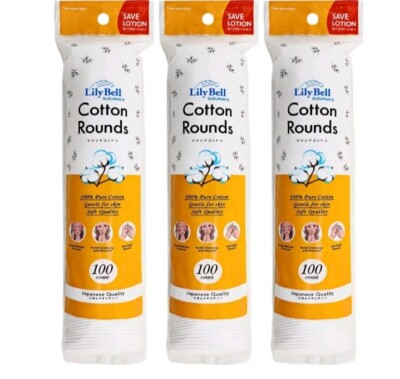Lily Bell Oval Cotton Pads 300 Ct - Face Makeup Remover & Skincare Rounds....46