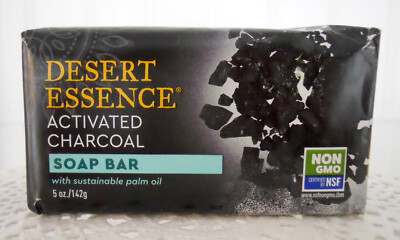 Desert Essence Activated Charcoal Soap Bar  5 oz. with sustainable palm oil