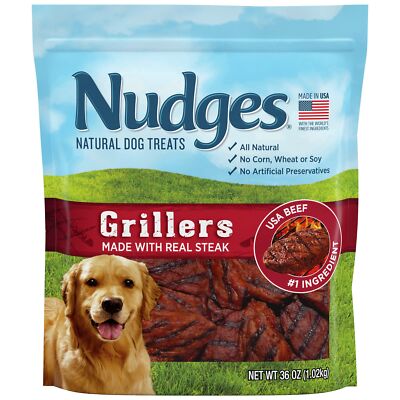 Blue Buffalo Nudges Grillers Natural Dog Treats Real Steak 36oz Bag