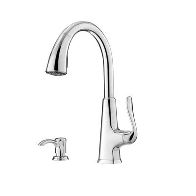 Pfister Pasadena Pull-Down Sprayer Kitchen Faucet Soap Dispenser in Chrome
