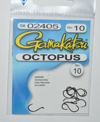 gamakatsu octopus hook size 10   10 per pack  # 02405  hooks