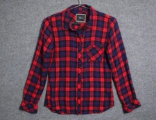 Rails Shirt Women Small Red Plaid Flannel Long Sleeve Collared Button Down EUC
