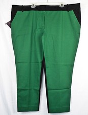 NEW NWT Ava  Viv Green  Black Fitted Hip  Thigh Slimming Ankle Pants 26W