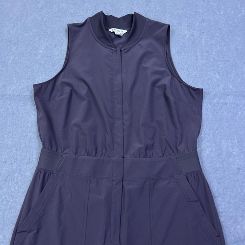 Athleta Brooklyn Utility Jumpsuit Women's 14 Shale Purple Cargo Wide Leg Cinch** - Picture 4 of 14