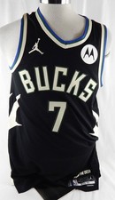 2025-26 Milwaukee Bucks Kevin Porter Jr. #7 Game Used Black Jersey Statement 2