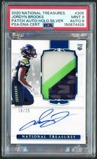 **2020 Panini National Treasures Jordyn Brooks Rookie Patch Auto /25 PSA 9 **