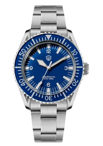 Watchdives Seafarer WD1967Q 39mm VH31 Diver Watch - Blue - Bracelet