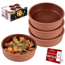 Athens Clay Bowl Set of 4, Terracotta 5.7-inch Bowls, 14.2 Oz Ancient Pottery...