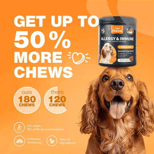 Dog Allergy Relief Chews Anti Itch Dog Allergy Chews with Salmon Oil 12.7 oz - Picture 6 of 9