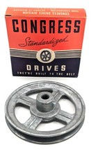 NOS Congress 5.5 OD 1 Fixed Bore Die-Cast V-Belt Pulley, Type A, Made in USA