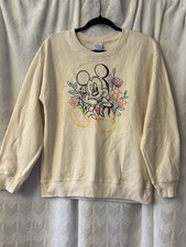 NEW Women  s Disney Embroidered Mickey Mouse Crewneck Sweatshirt - Medium