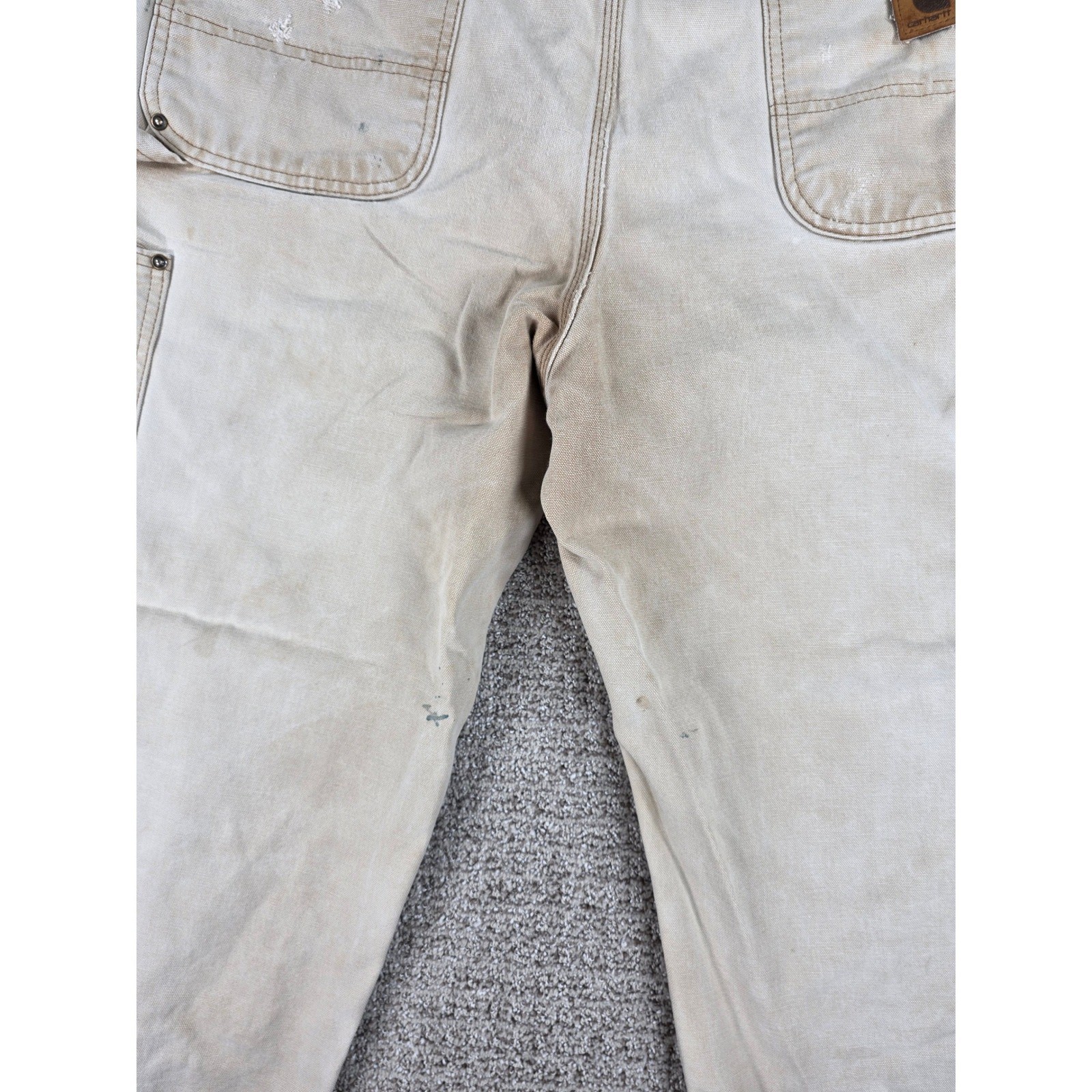 Carhartt B136 BRN Brown Double Knee Pants Distressed Faded Thrashed 36x29 thumbnail 14