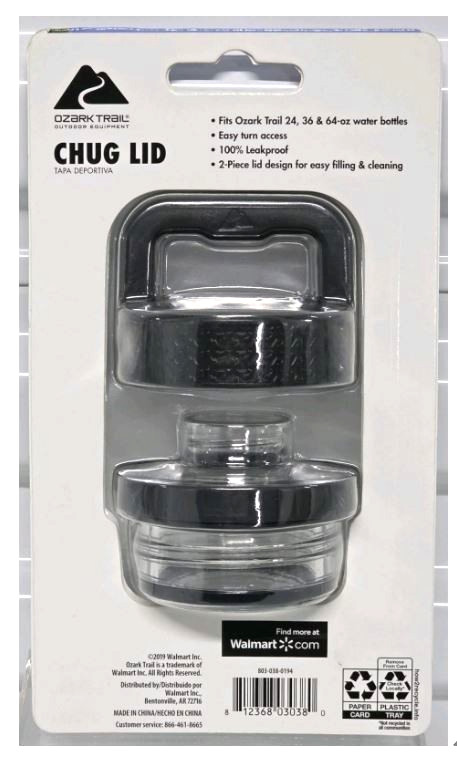 Ozark Trail Chugging Cap Lid Fit 24/36/64 Oz Bottles 100% Leak proof & E-Z Turn