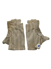 Telo Padded Grip Sailing Utility Gloves Tan Beige Leather Palm Strap Gardening